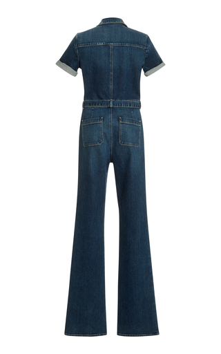 Le Bardot Belted Denim Jumpsuit展示图