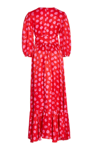 Ariel Polka-Dot Satin-Jacquard Maxi Dress展示图