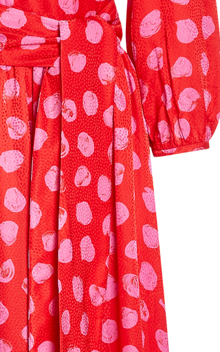 Ariel Polka-Dot Satin-Jacquard Maxi Dress展示图