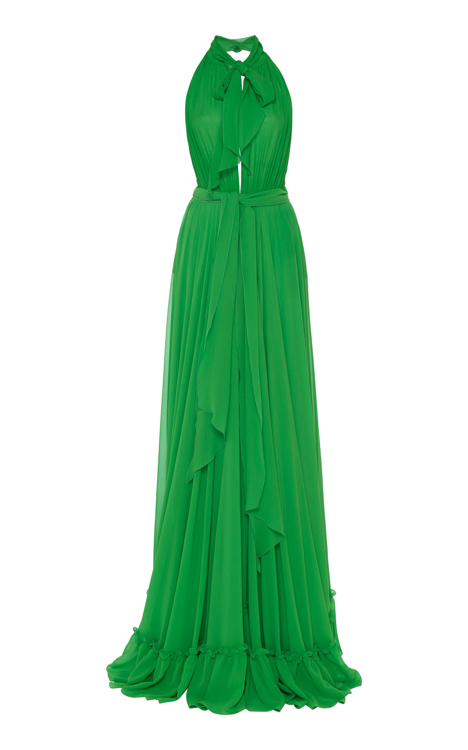 silk halter maxi dress