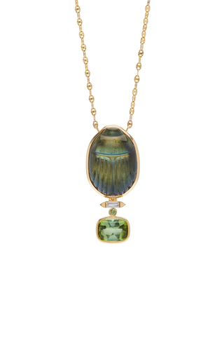 Scarab 14K Yellow-Gold Labradorite Pendant Necklace展示图