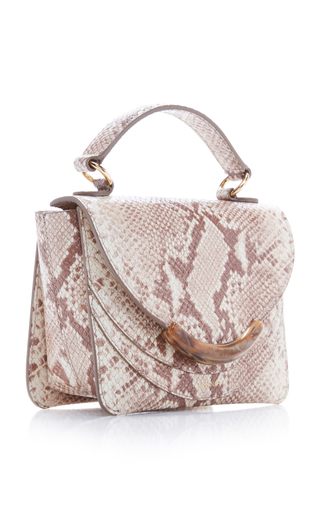 Luna Mini Python-Effect Leather Bag展示图