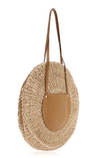 Belen Leather-Trimmed Woven Straw Tote展示图