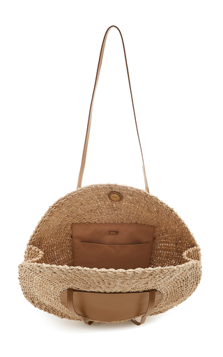 Belen Leather-Trimmed Woven Straw Tote展示图