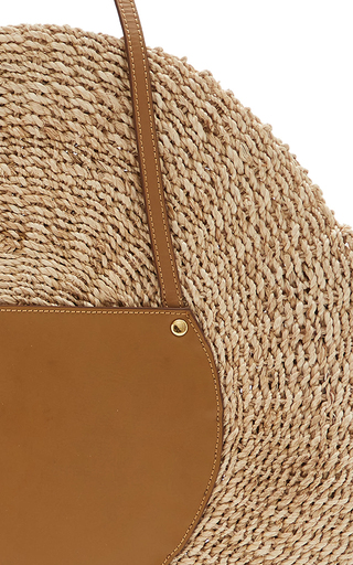 Belen Leather-Trimmed Woven Straw Tote展示图