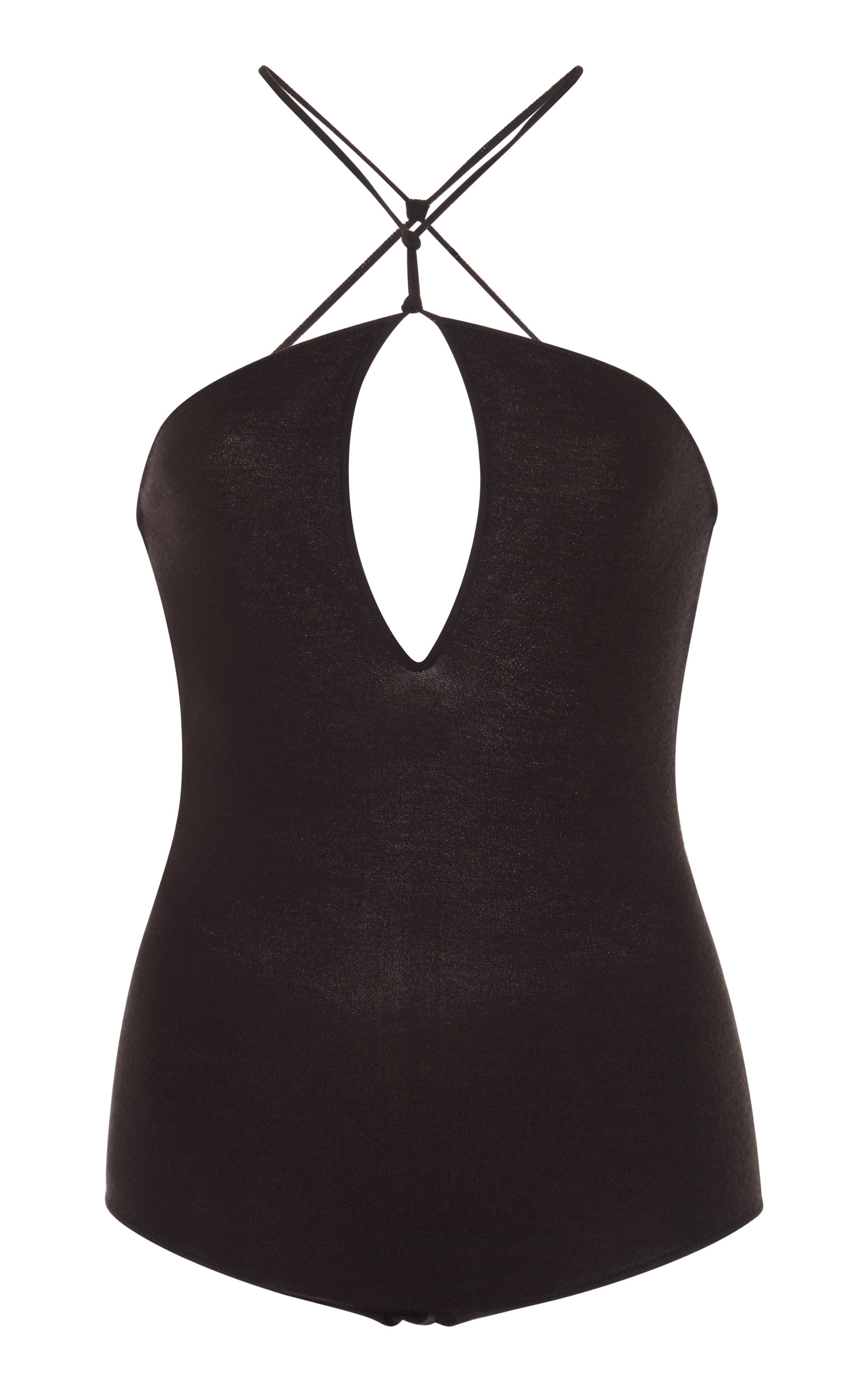 Twist-Neck Cashmere-Blend Bodysuit