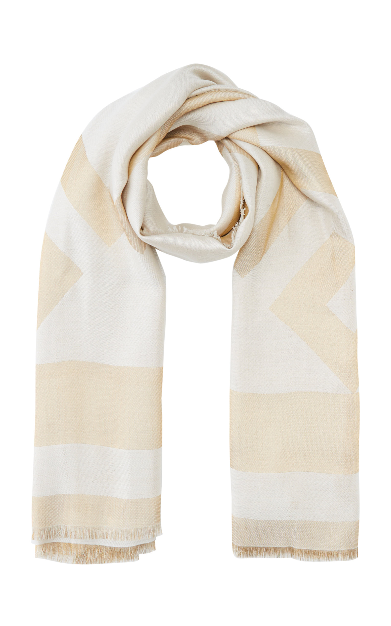 Givenchy Logo-printed Silk-blend Scarf In Gold | ModeSens