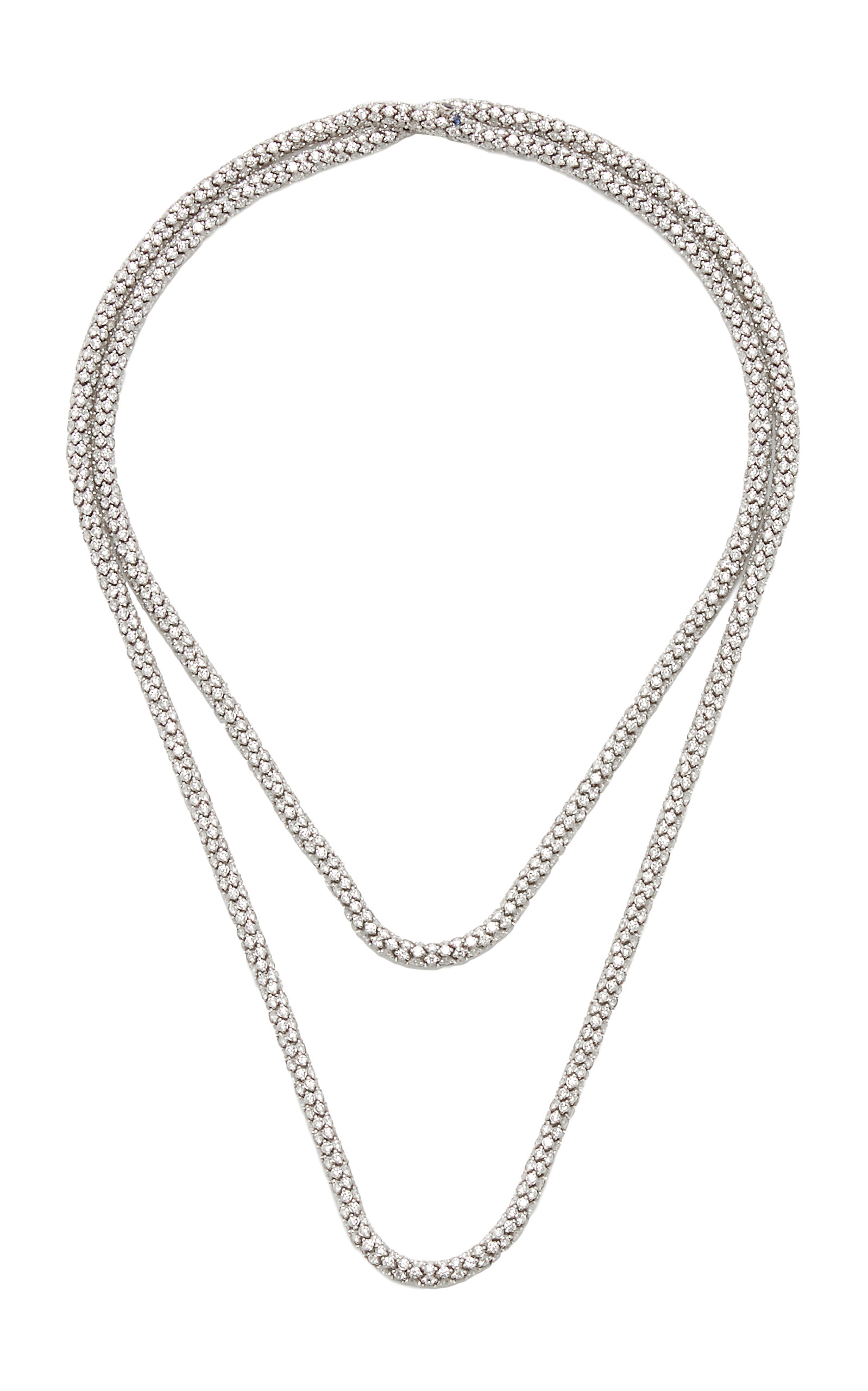 Rope 18k White Gold Diamond Necklace By 