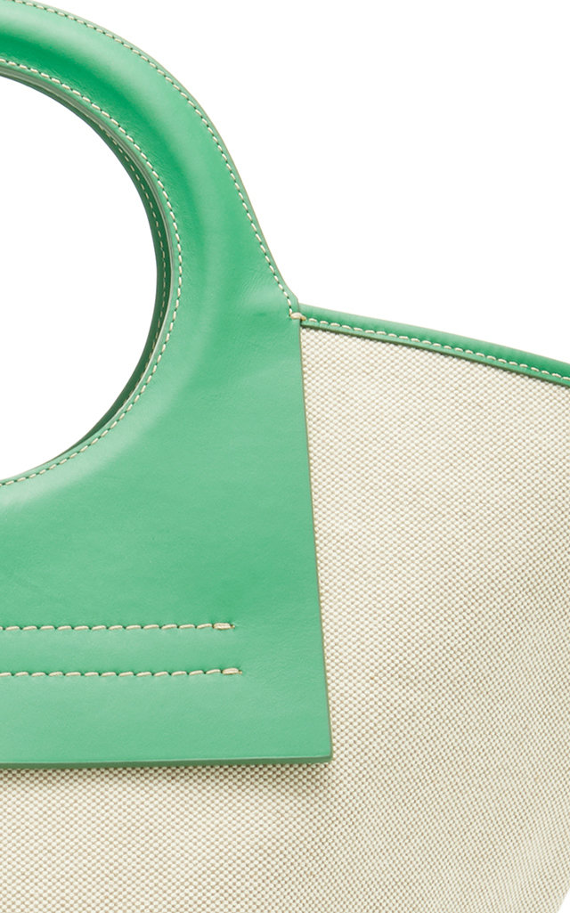 cala bow detail small leather tote bag