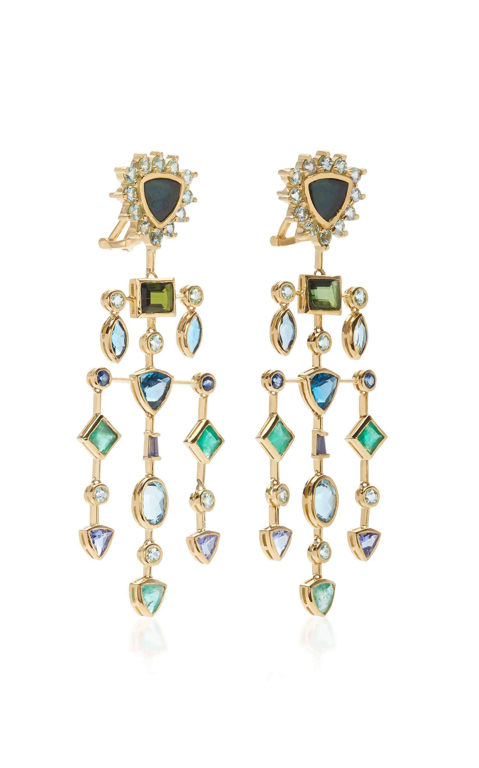 gold stone earrings