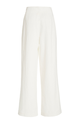 Solace Pleated Cotton-Linen Wide-Leg Pants展示图