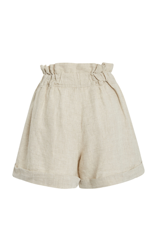 Ducky High-Rise Linen Shorts展示图