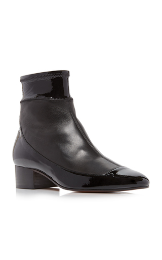 Patent Leather-Paneled Ankle Boots展示图