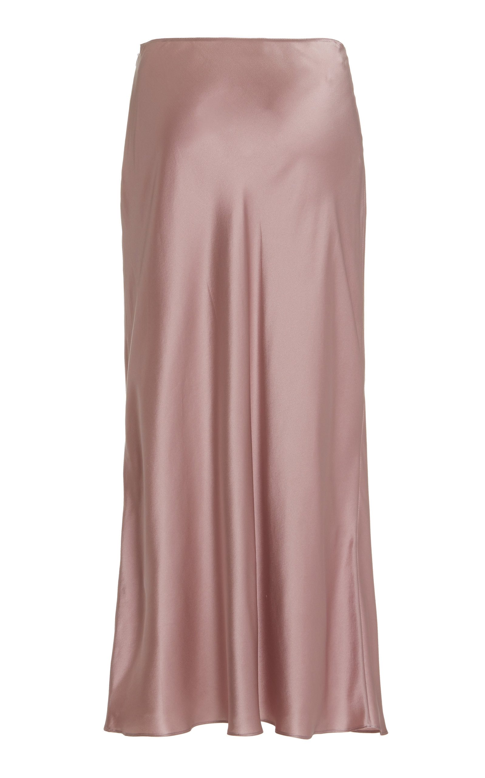 pink silk maxi skirt