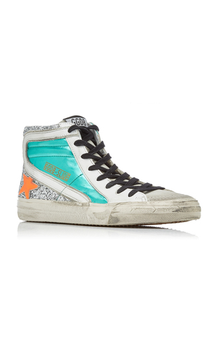 Glittered Leather High-Top Sneakers展示图