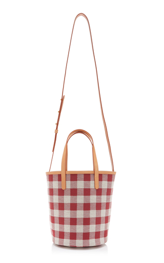 Checkered Circle Mini Canvas Bucket Bag展示图