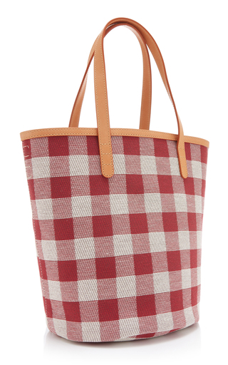 Checkered Circle Mini Canvas Bucket Bag展示图