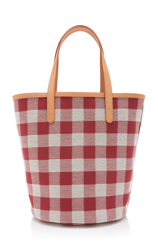 Checkered Circle Mini Canvas Bucket Bag展示图