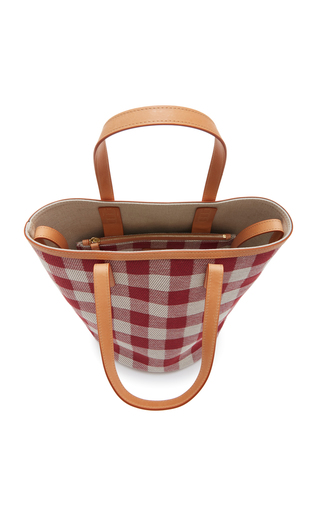 Checkered Circle Mini Canvas Bucket Bag展示图