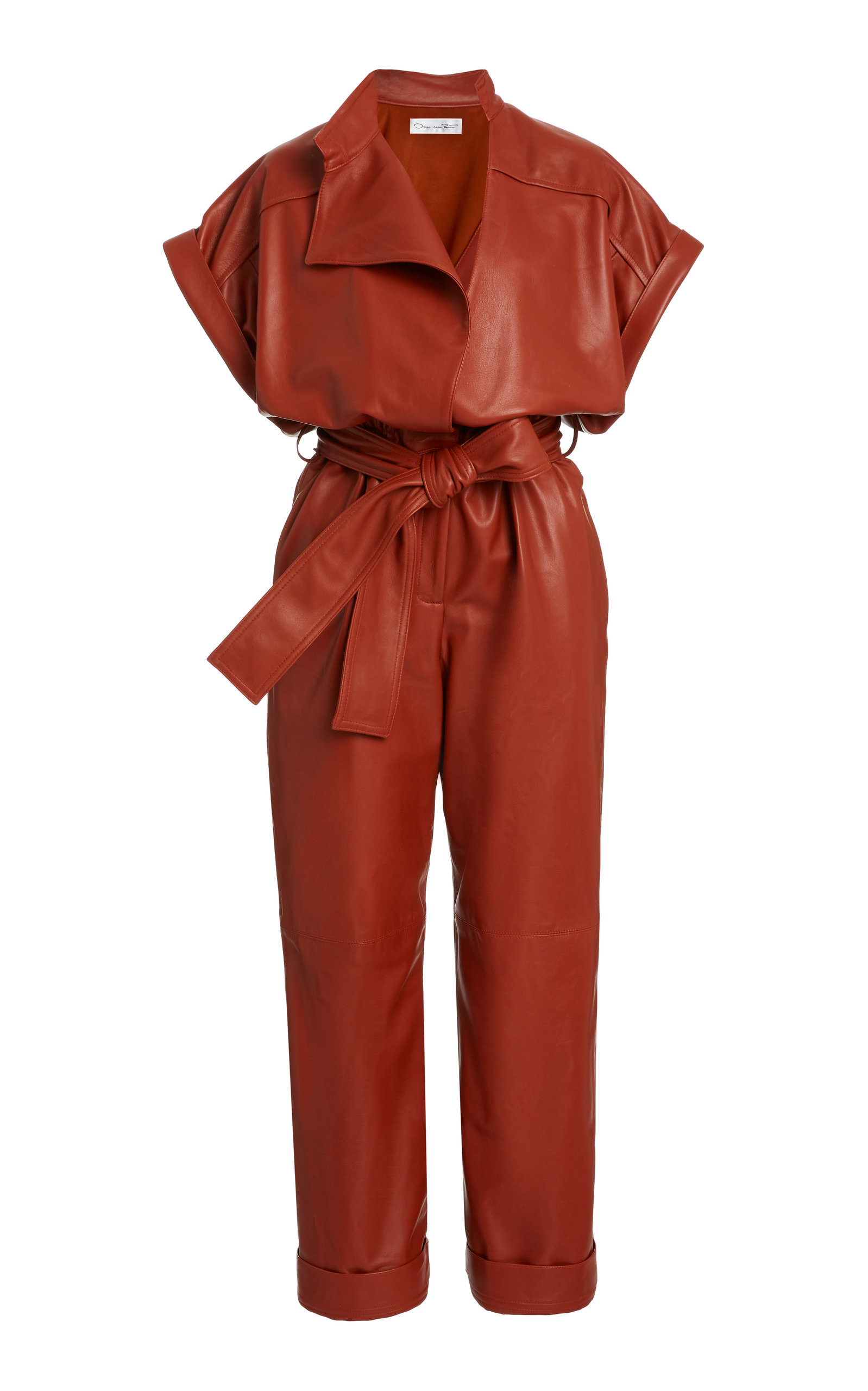 orange leather jumpsuit