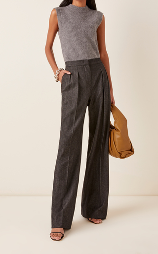 Pomez Pleated Wool Wide-Leg Pants展示图