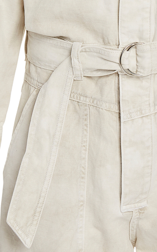 Willa Belted Cotton-Linen Utility Romper展示图