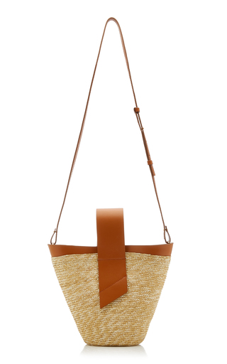 Amphora Straw and Leather Top-Handle Bag展示图