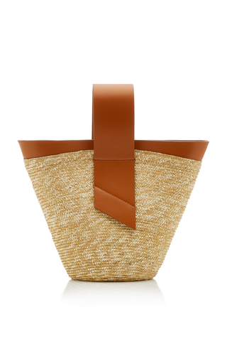 Amphora Straw and Leather Top-Handle Bag展示图