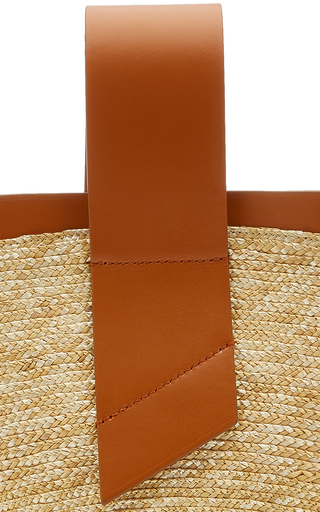 Amphora Straw and Leather Top-Handle Bag展示图