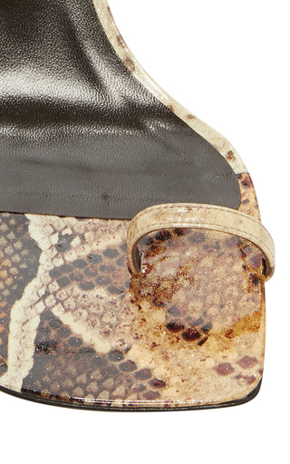 Elsa Snake-Effect Leather Sandals展示图