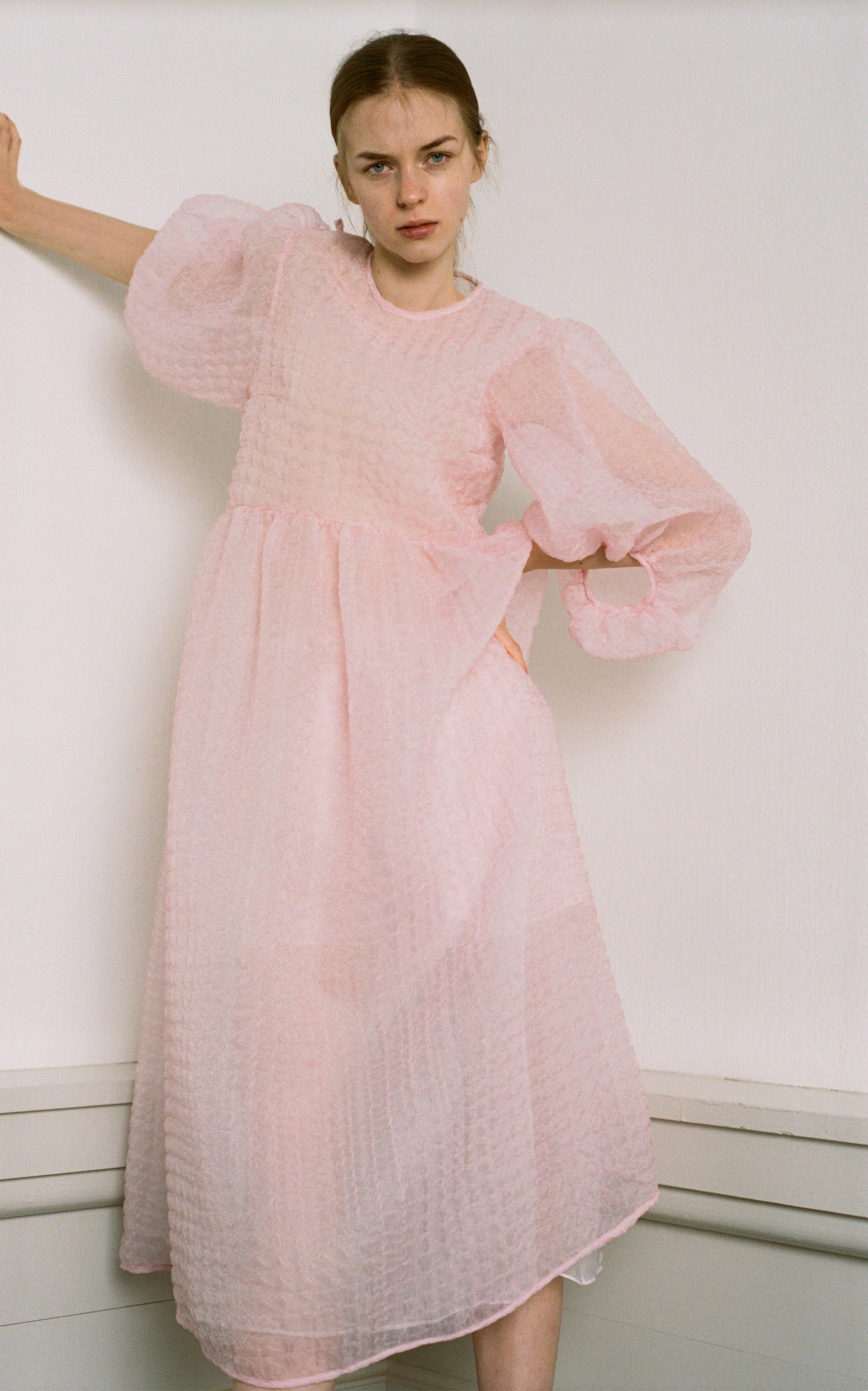 cecilie bahnsen pink babydoll dress