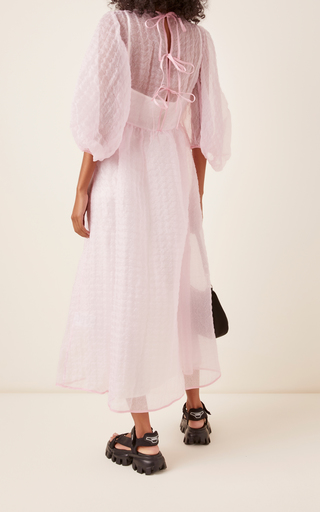 Karmen Textured Silk-Blend Chiffon Midi Dress展示图