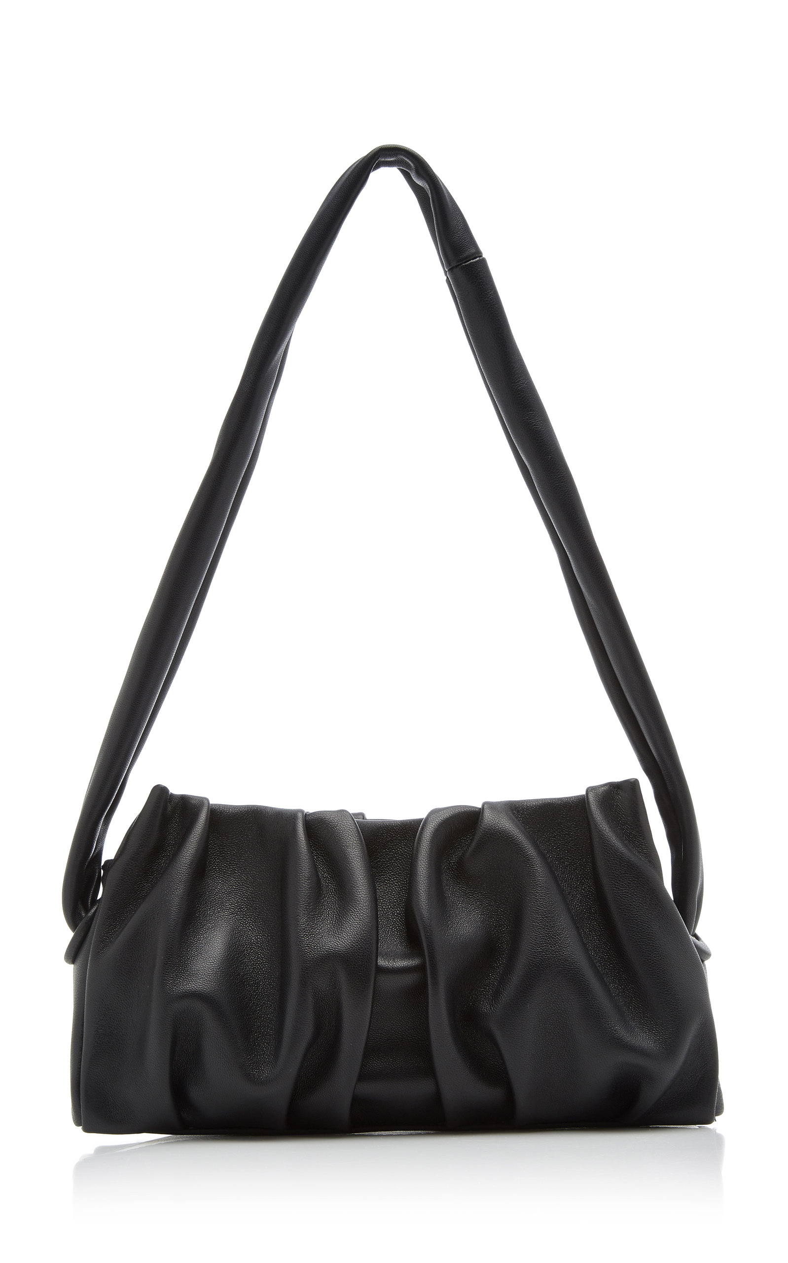 black leather shoulder handbag