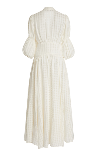 Willow Button-Front Linen Gauze Midi Dress展示图