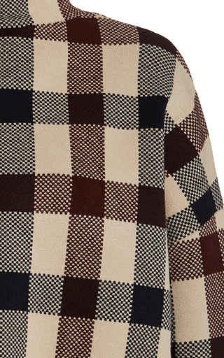 Plaid Funnel Neck Crepe Jumper展示图