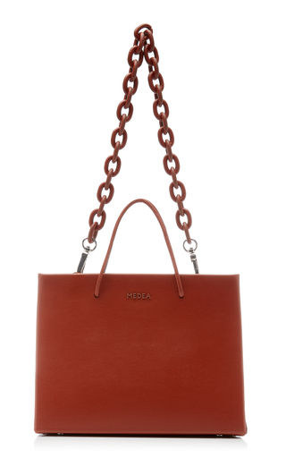 Hanna Chain-Detailed Leather Top-Handle Bag展示图