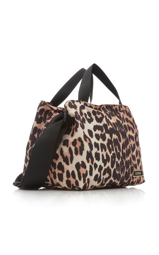 Animal Print Recycled Tech Fabric Shoulder Bag展示图