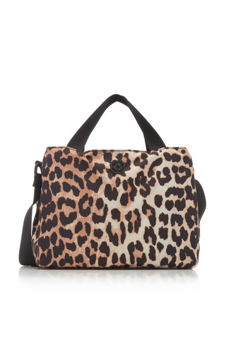 Animal Print Recycled Tech Fabric Shoulder Bag展示图