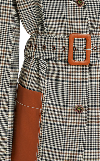 Paprika Plaid Belted Jacket展示图