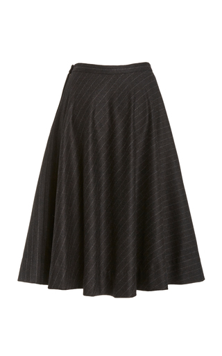 Melissa Pinstriped Wool-Cashmere Midi Circle Skirt展示图