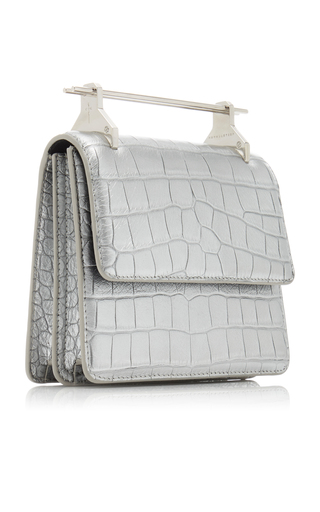 Mini Collectionneuse Metallic Croc-Effect Leather Clutch展示图