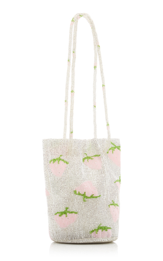 Pura Utz X M2Malletier Hand-Beaded Strawberry Top Handle Bag展示图