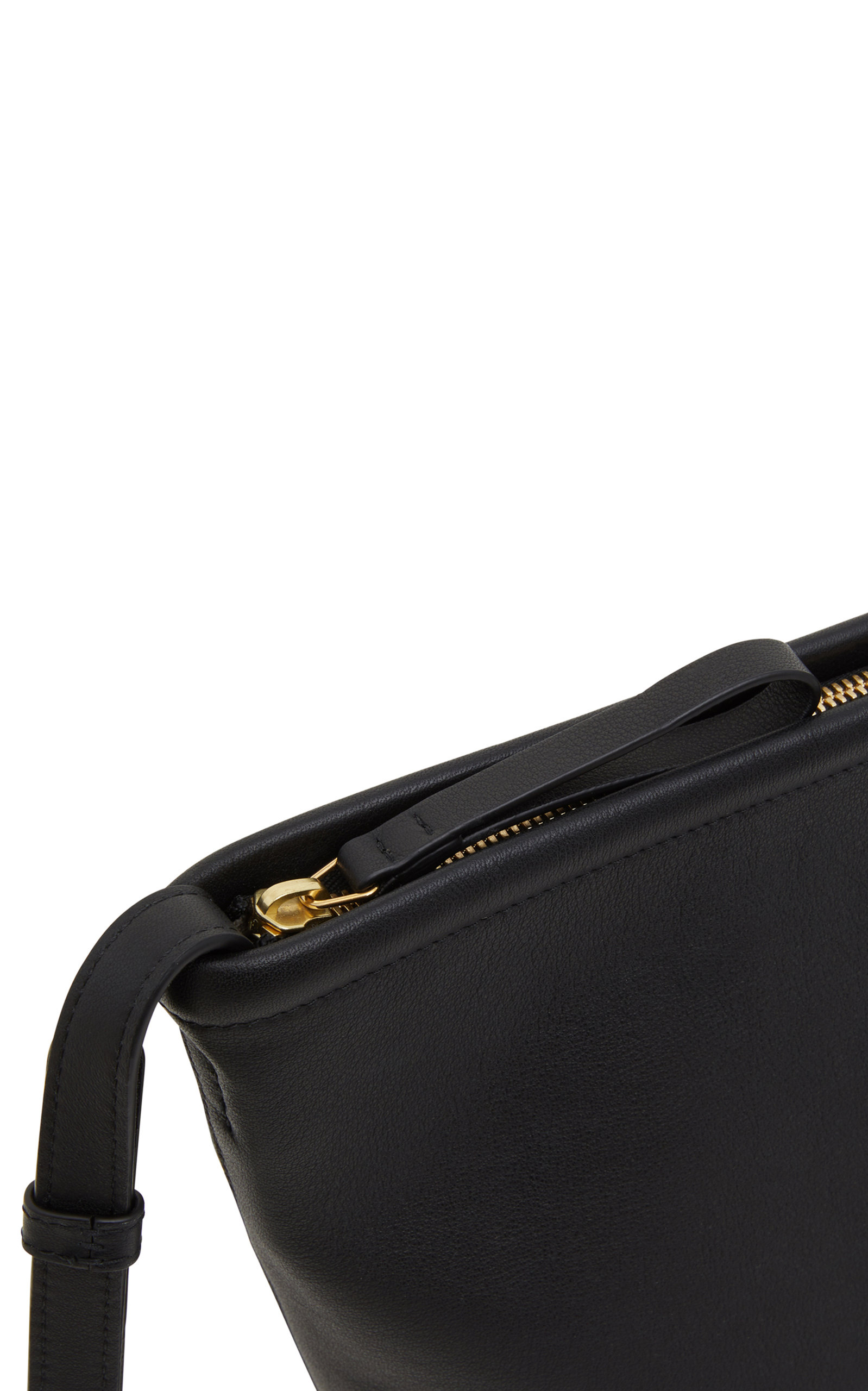 black zip up handbag