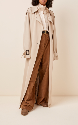 Yeli Oversized Wool-Blend Fluid Trench Coat展示图