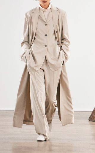 Owen Belted Wool-Blend Long Coat展示图