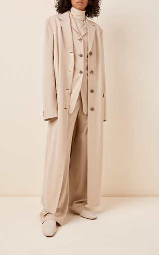 Owen Belted Wool-Blend Long Coat展示图