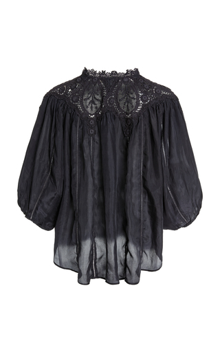 Maiden Lace-Trimmed Silk Top展示图