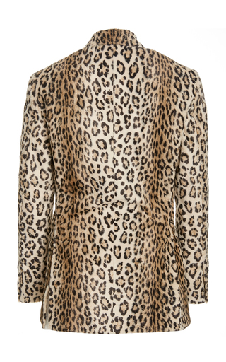 Boyfriend Lepard-Print Faux Fur Blazer展示图