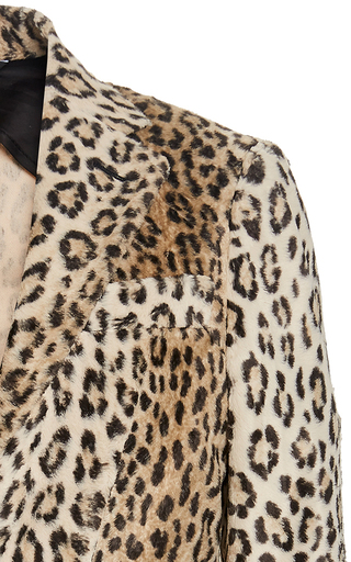 Boyfriend Lepard-Print Faux Fur Blazer展示图