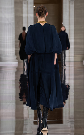 Pleated Double-Faced Crepe Cape Jumpsuit展示图